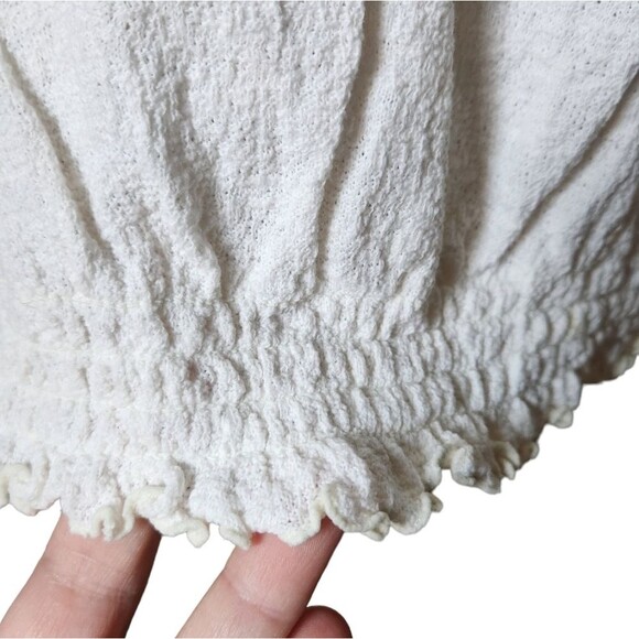 Madewell Top Textured Crinkle Cotton Fairy‎ Bell Sleeve Boho Indie White XL - Picture 6 of 14
